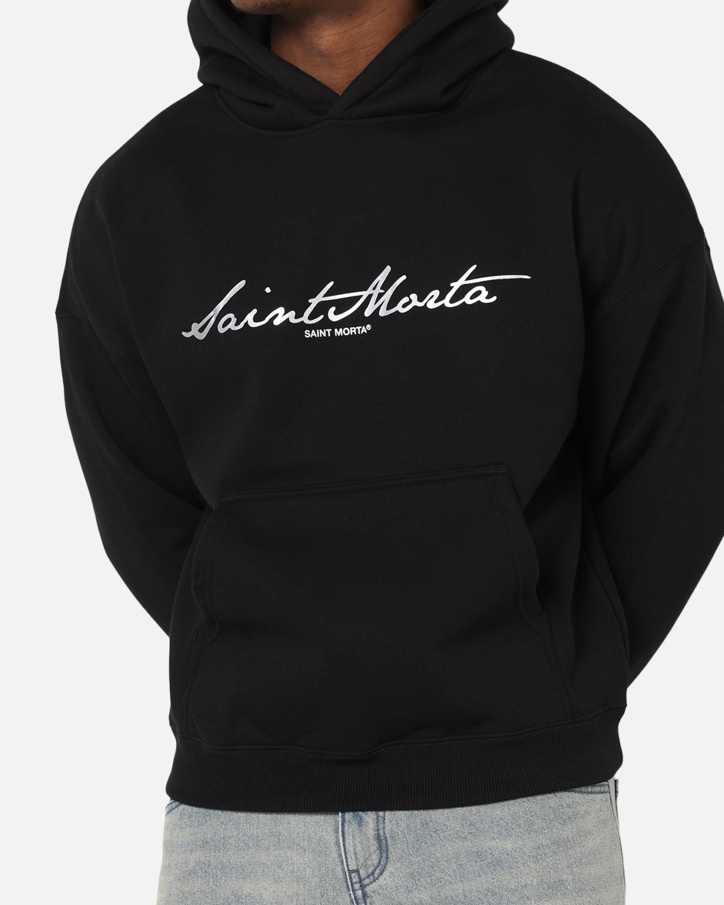 Saint Morta Scripture Boxy Hoodie Black