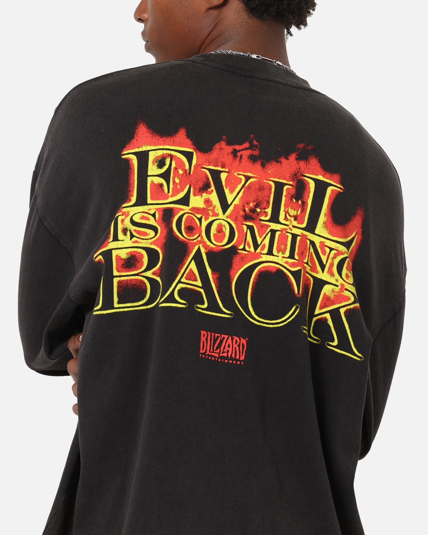 73Studio X Diablo Halloween Evil Is Coming Back Long Sleeve T-Shirt Vintage Black