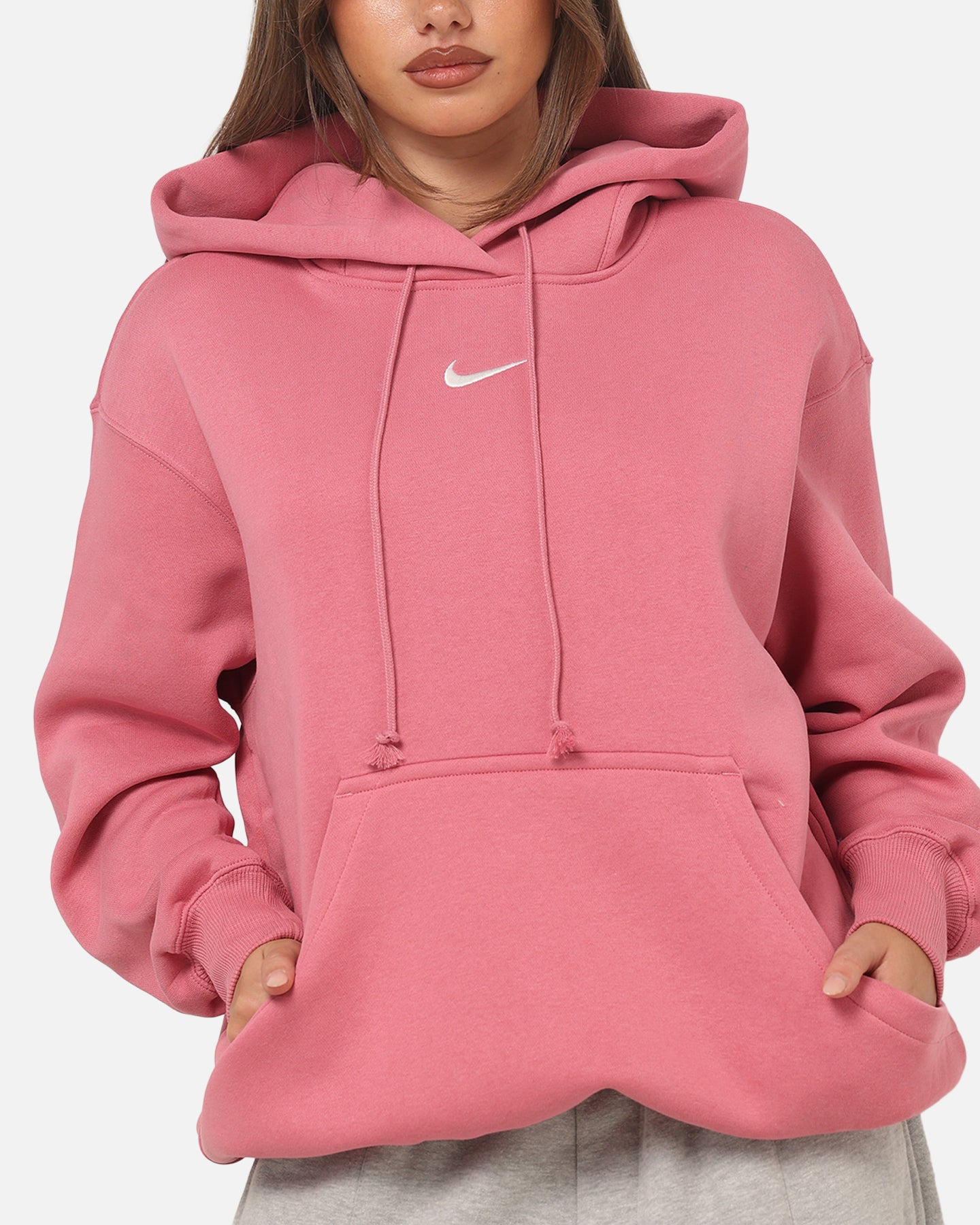 Nike Women's Sportswear Phoenix Fleece Oversized Pullover Hoodie Peony/Sail