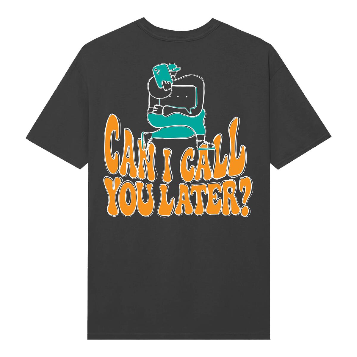 Auto Reply Call You Later T-shirt (Pirate Black)