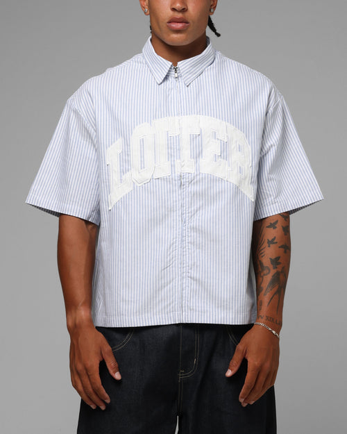 Loiter Studio Zip Shirt Blue Stripe