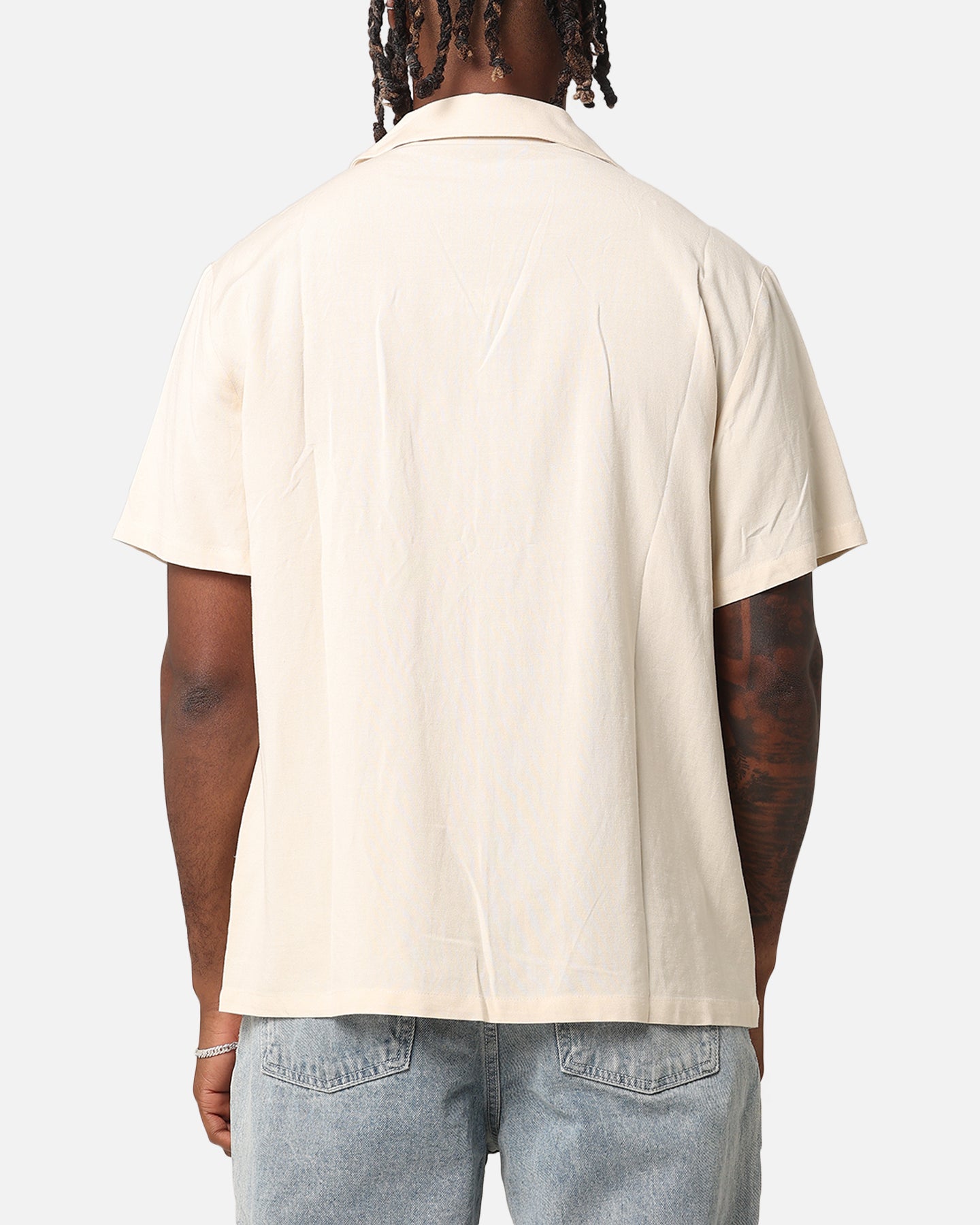 XXIII Hellas Linen Button Up Shirt Off White/Blue