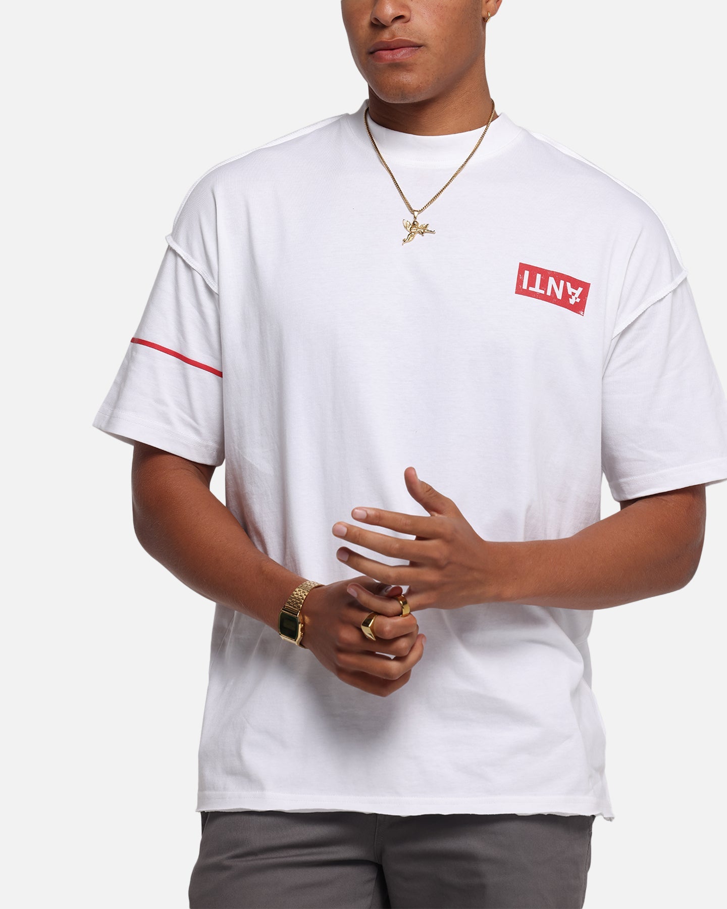The Anti Order Azero Non Seam Oversized T-Shirt White/Red