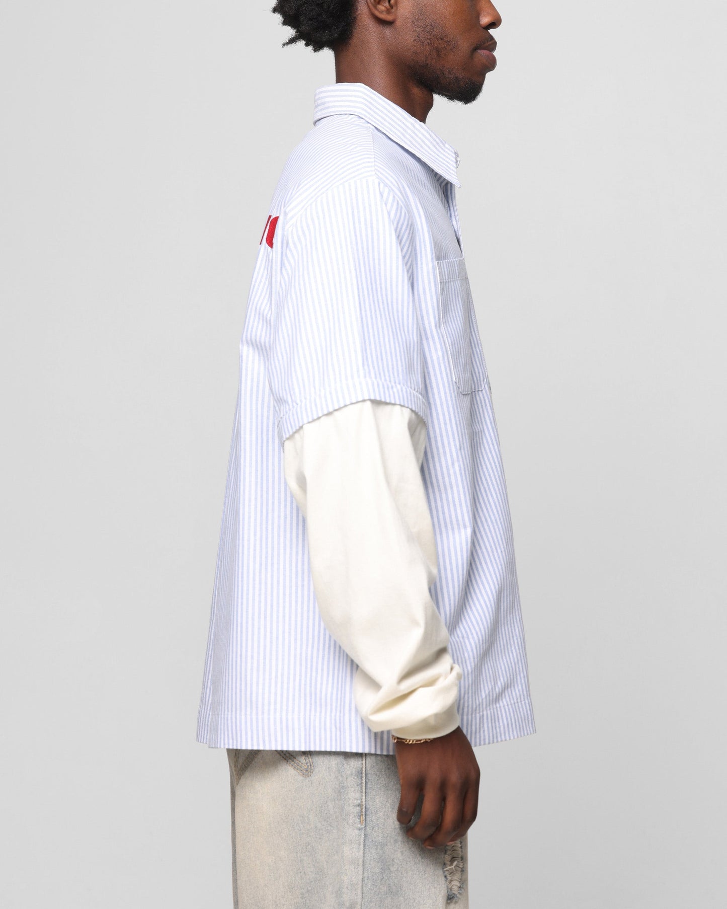 Loiter Art Studio Work Shirt Blue Stripe