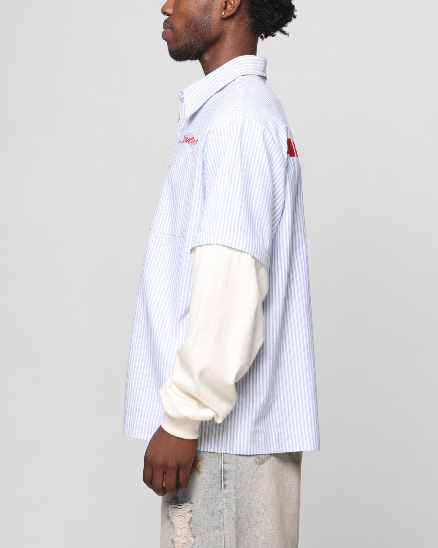 Loiter Art Studio Work Shirt Blue Stripe