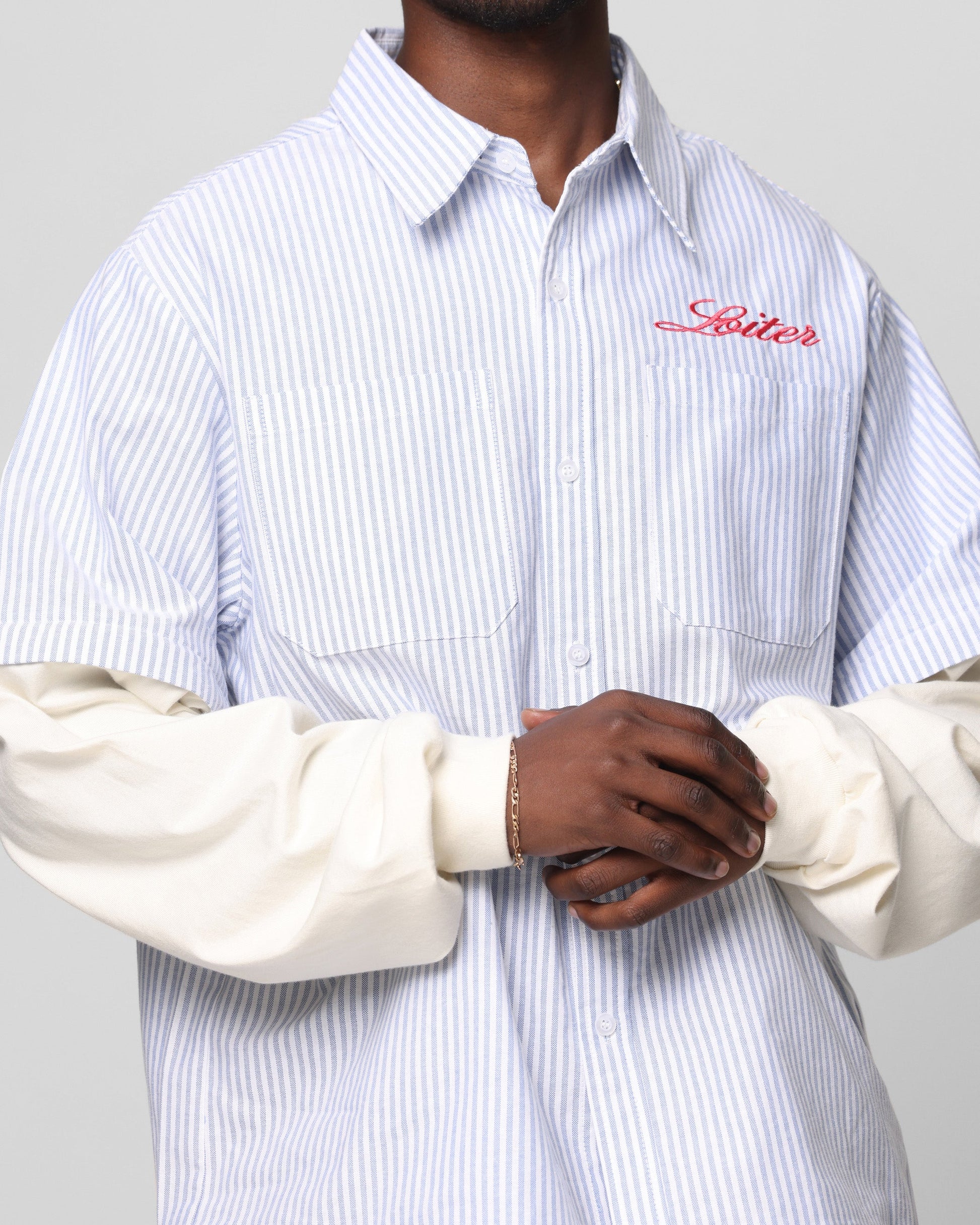 Loiter Art Studio Work Shirt Blue Stripe