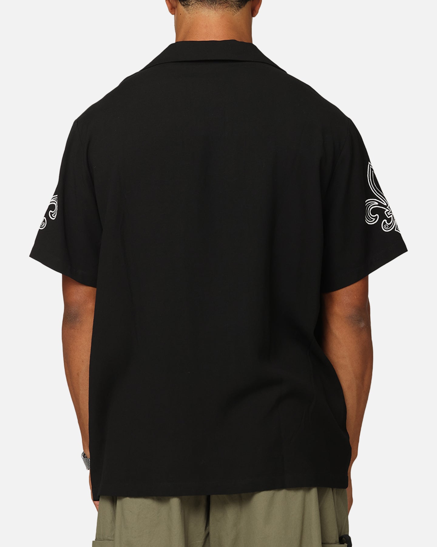 XXIII Fleur Linen Button Up Shirt Black