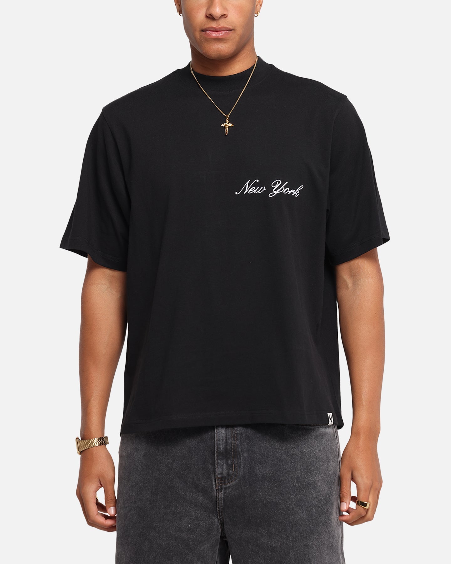 Majestic Athletic New York Yankees Script Boxy T-Shirt Black