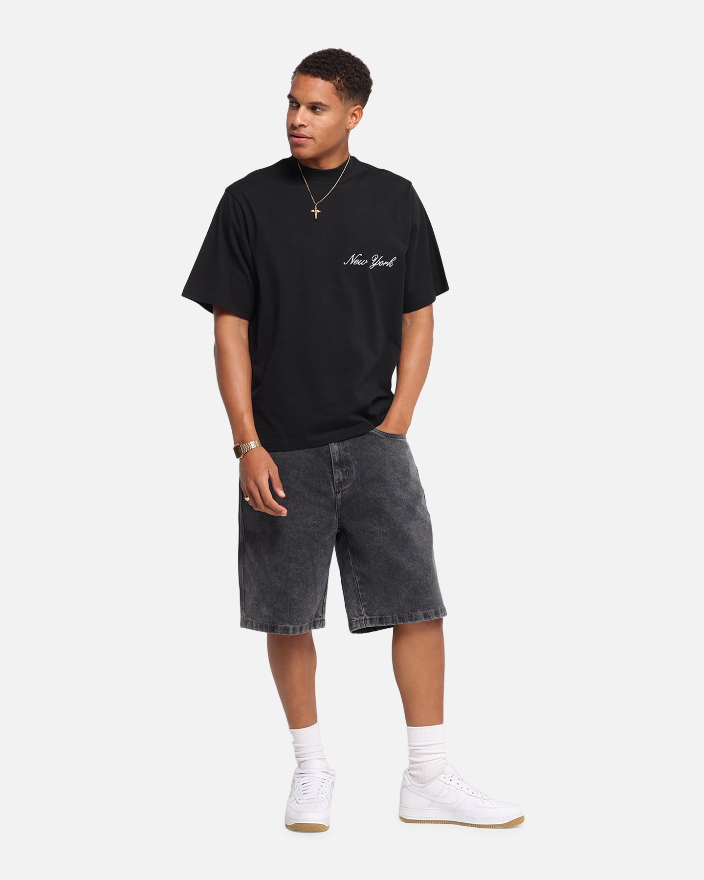 Majestic Athletic New York Yankees Script Boxy T-Shirt Black