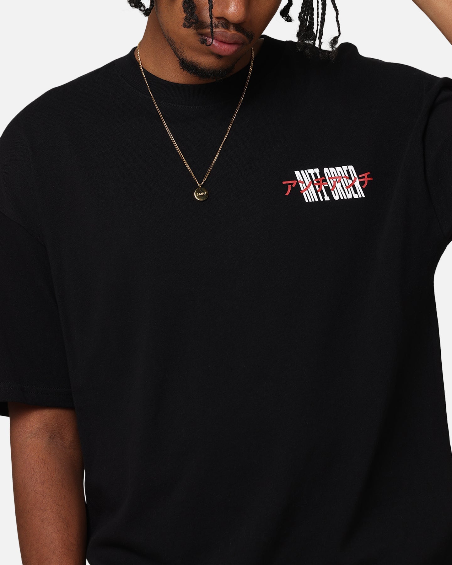 The Anti Order Junya Drop Shoulder T-Shirt Black