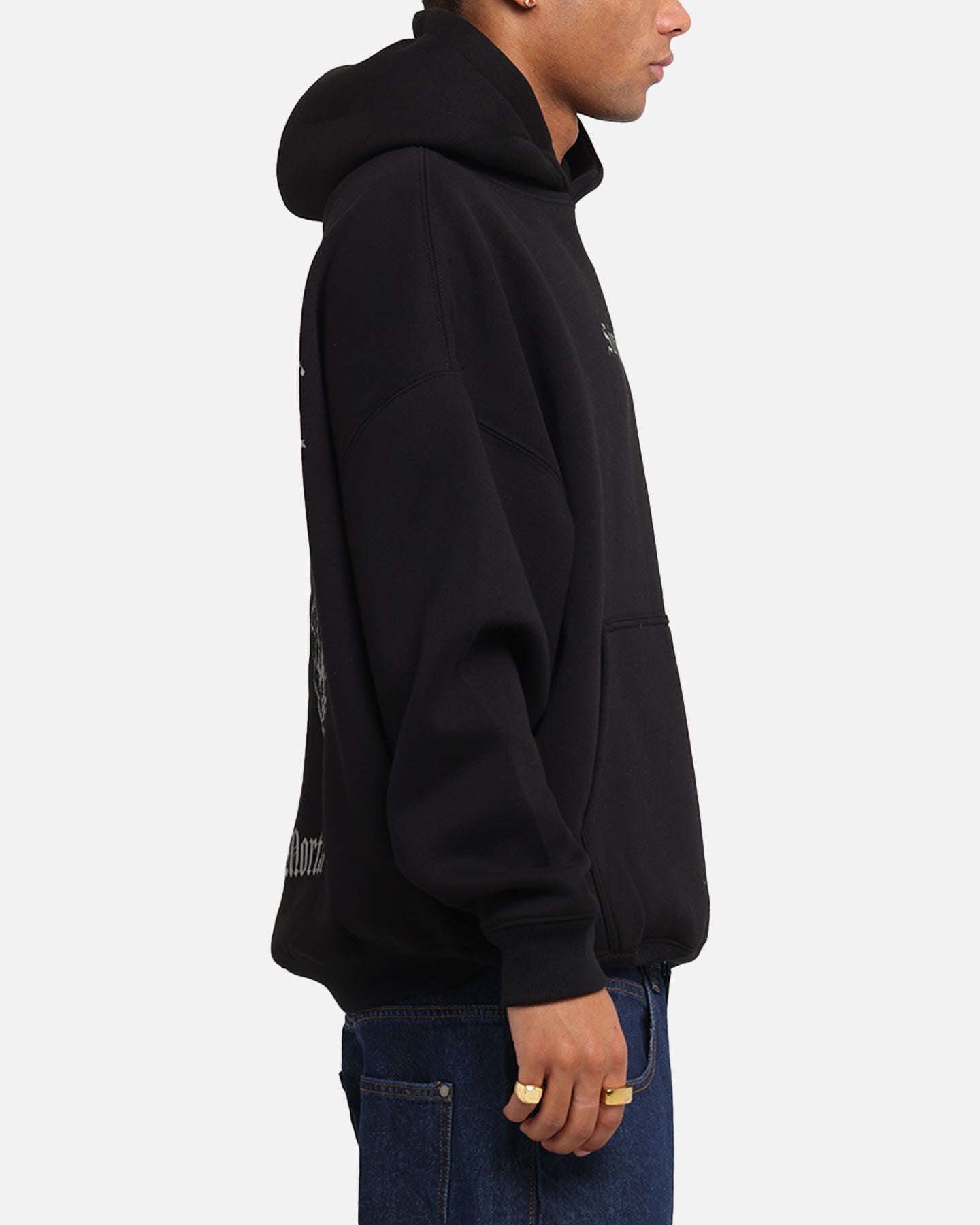 Saint Morta Weiry Hearts Boxy Hoodie Black