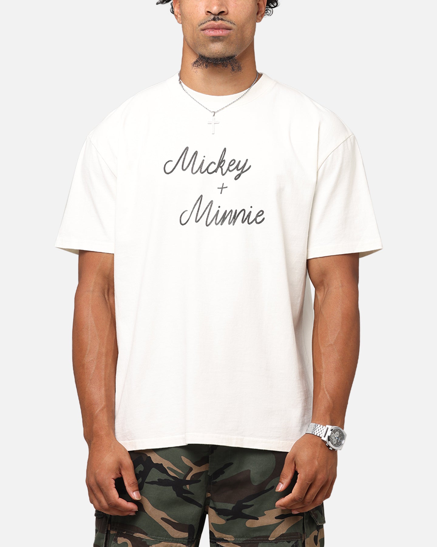 Goat Crew Disney’s Mickey Mouse & Minnie Mouse Heavy T-Shirt Off White