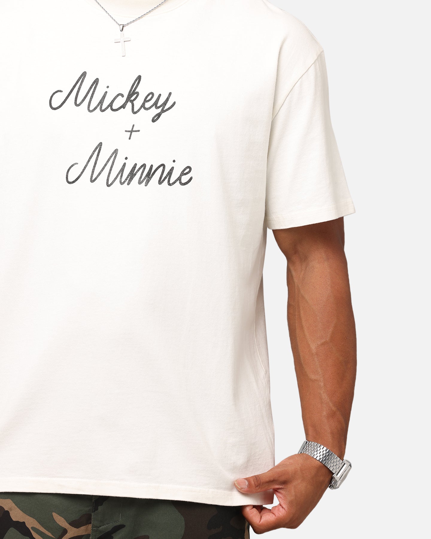 Goat Crew Disney’s Mickey Mouse & Minnie Mouse Heavy T-Shirt Off White