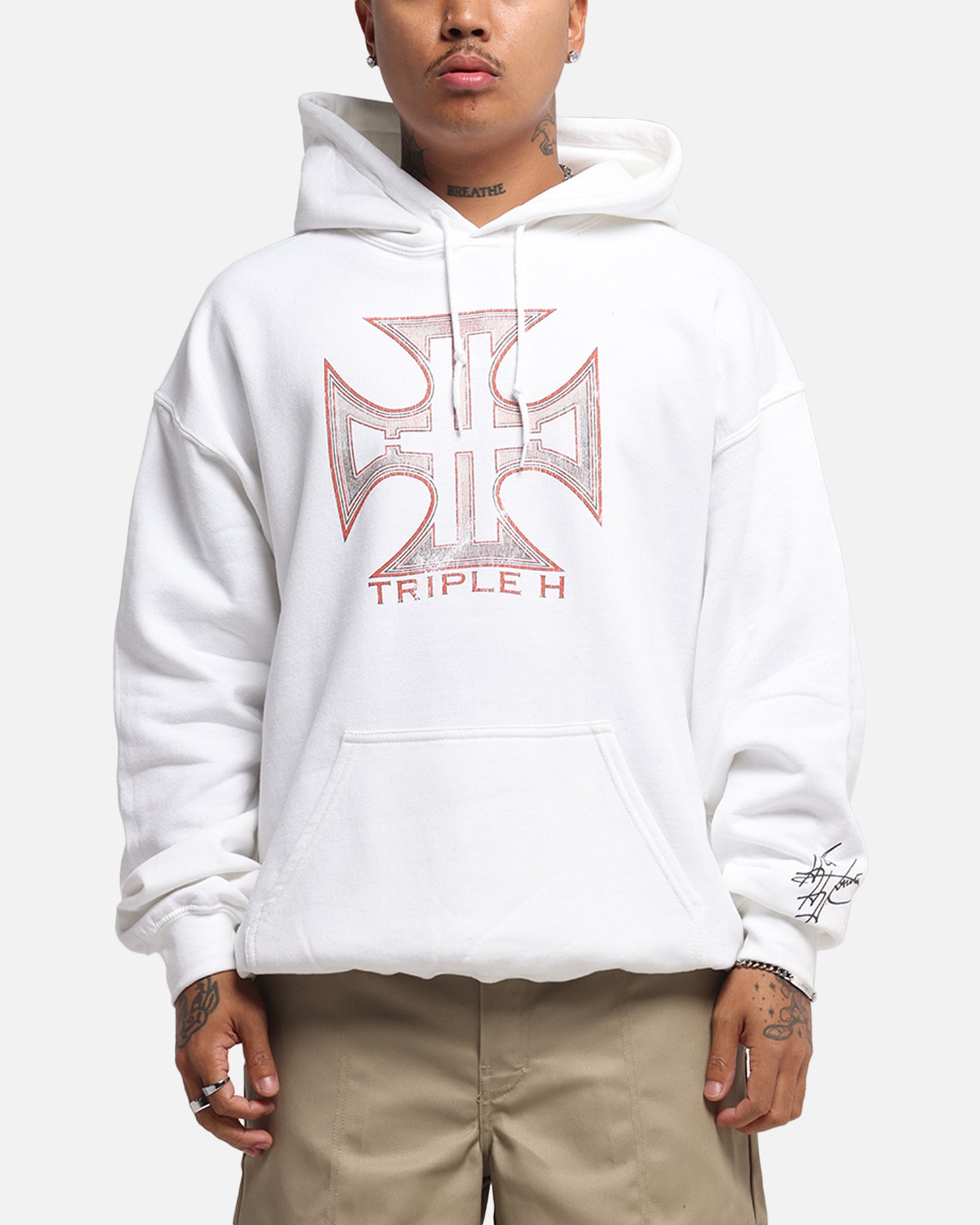 Culture Kings X WWE Triple H Wrestlemania XLI Premium Hoodie White