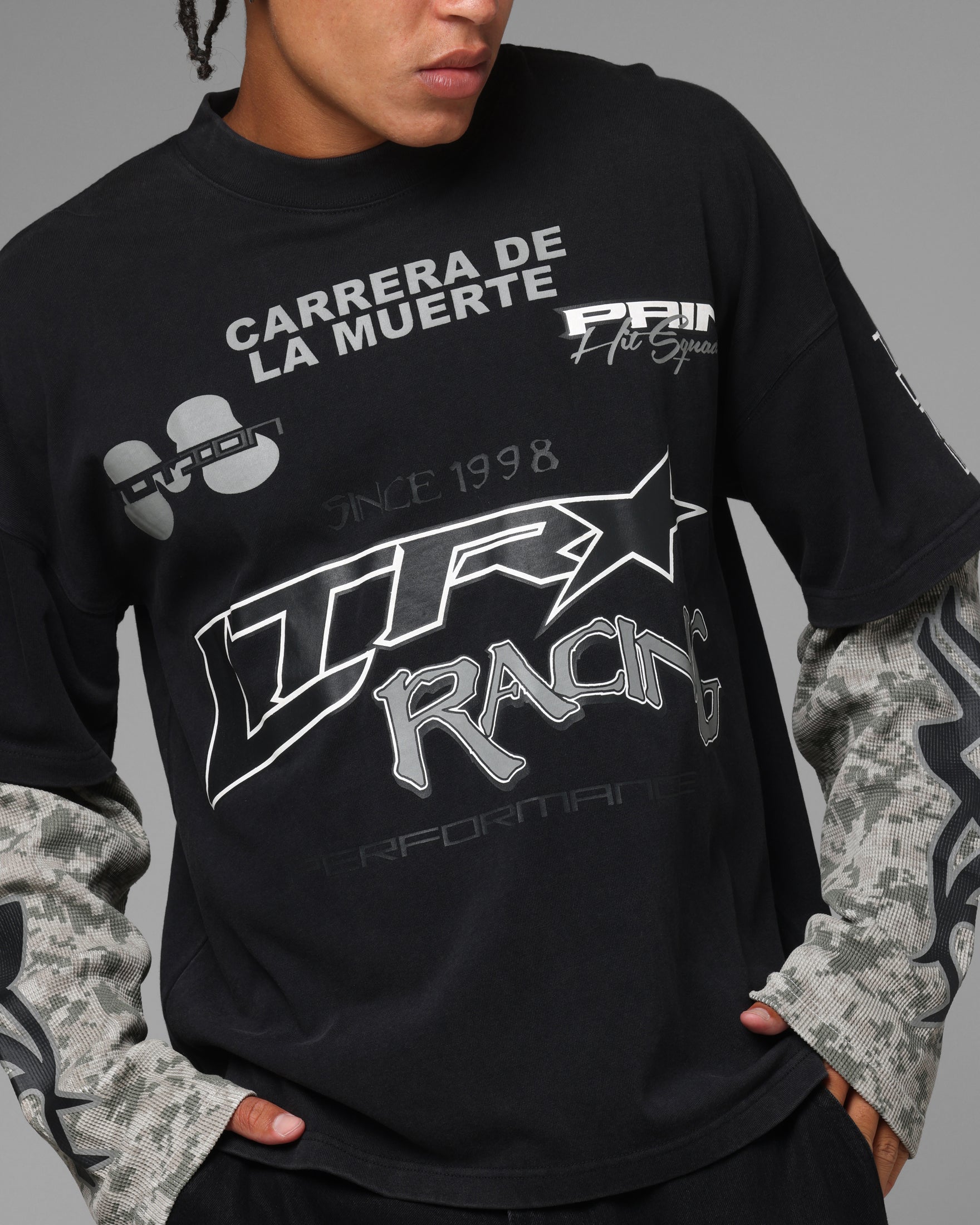 Loiter Performance Layered Long Sleeve T-Shirt Black