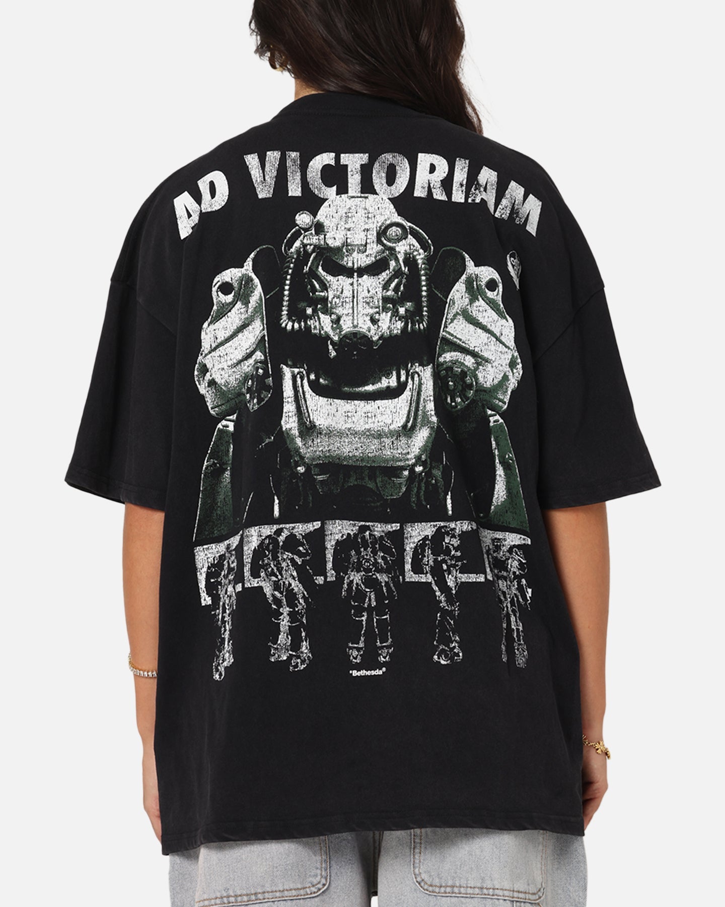 73Studio X Fallout '15 Fallout 4 Vintage T-Shirt Black Acidwash