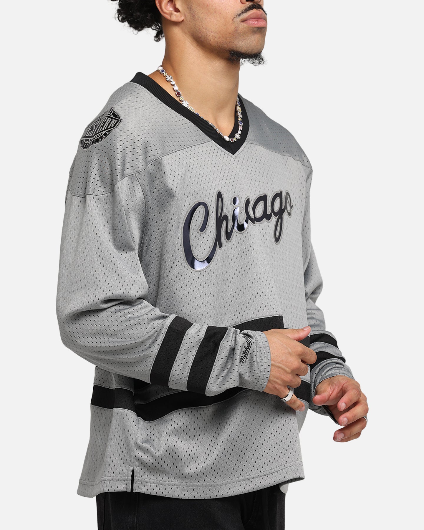 Mitchell & Ness Chicago Bulls Chrome Jersey Gunmetal Grey