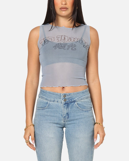 Ed Hardy Women's Revenge Mesh Top Blue