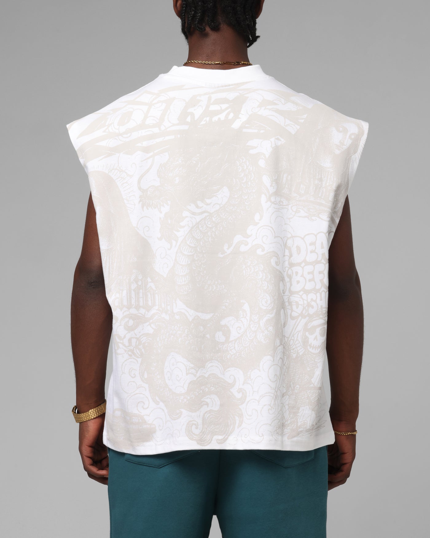 Loiter Sketch Book Muscle T-Shirt White