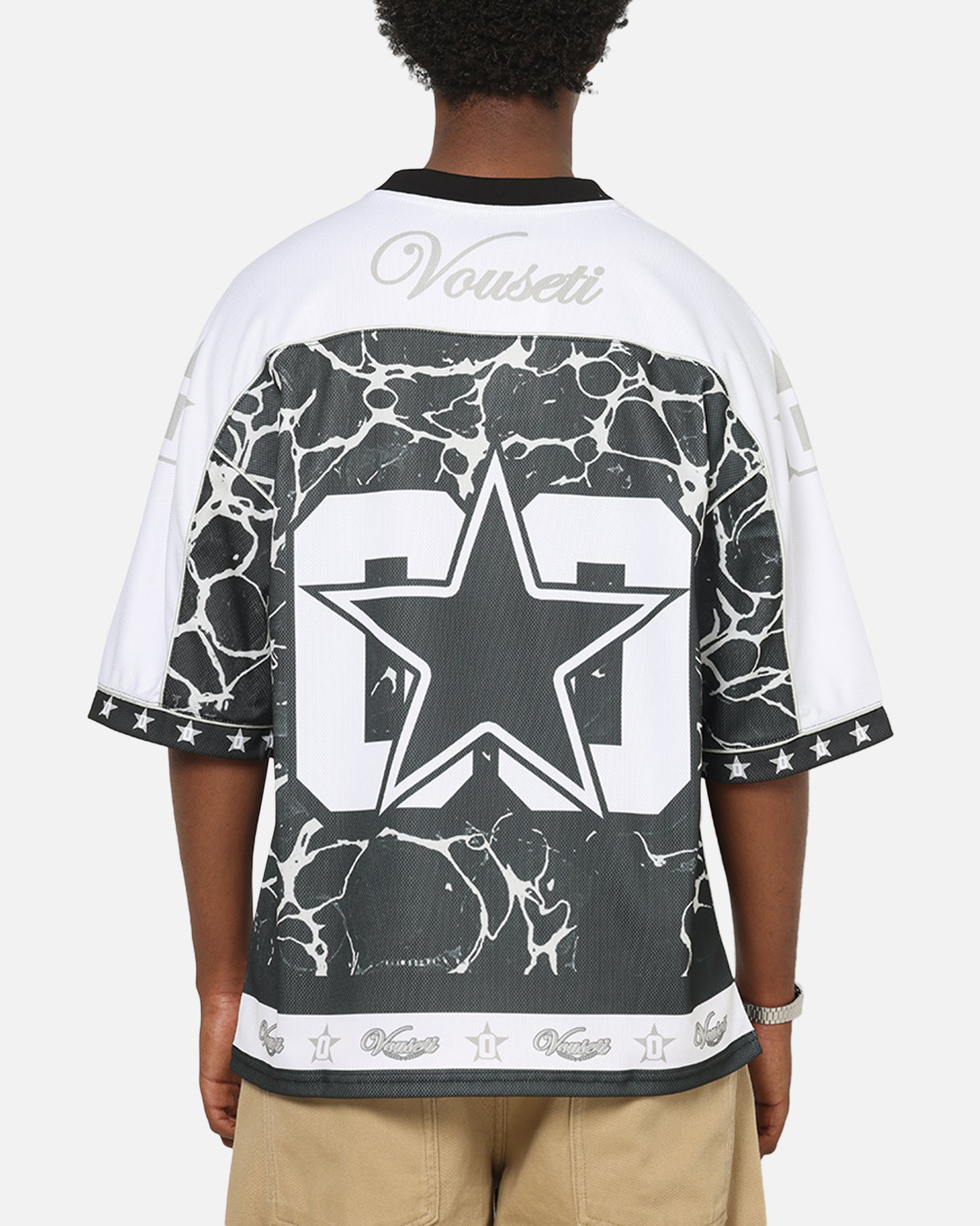 Vouseti V-Neck Football Jersey Black