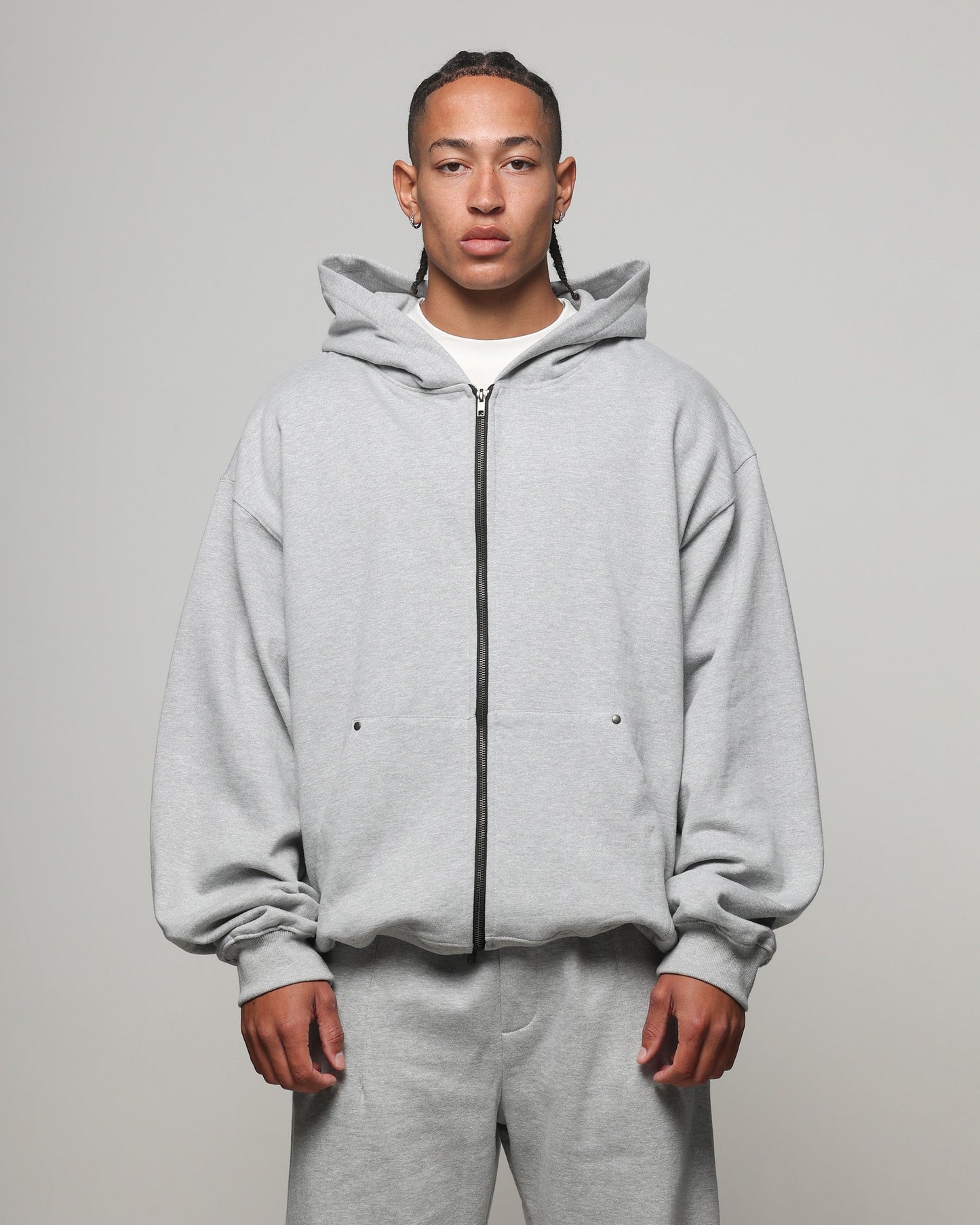 American Thrift Zip Hoodie Grey Heather