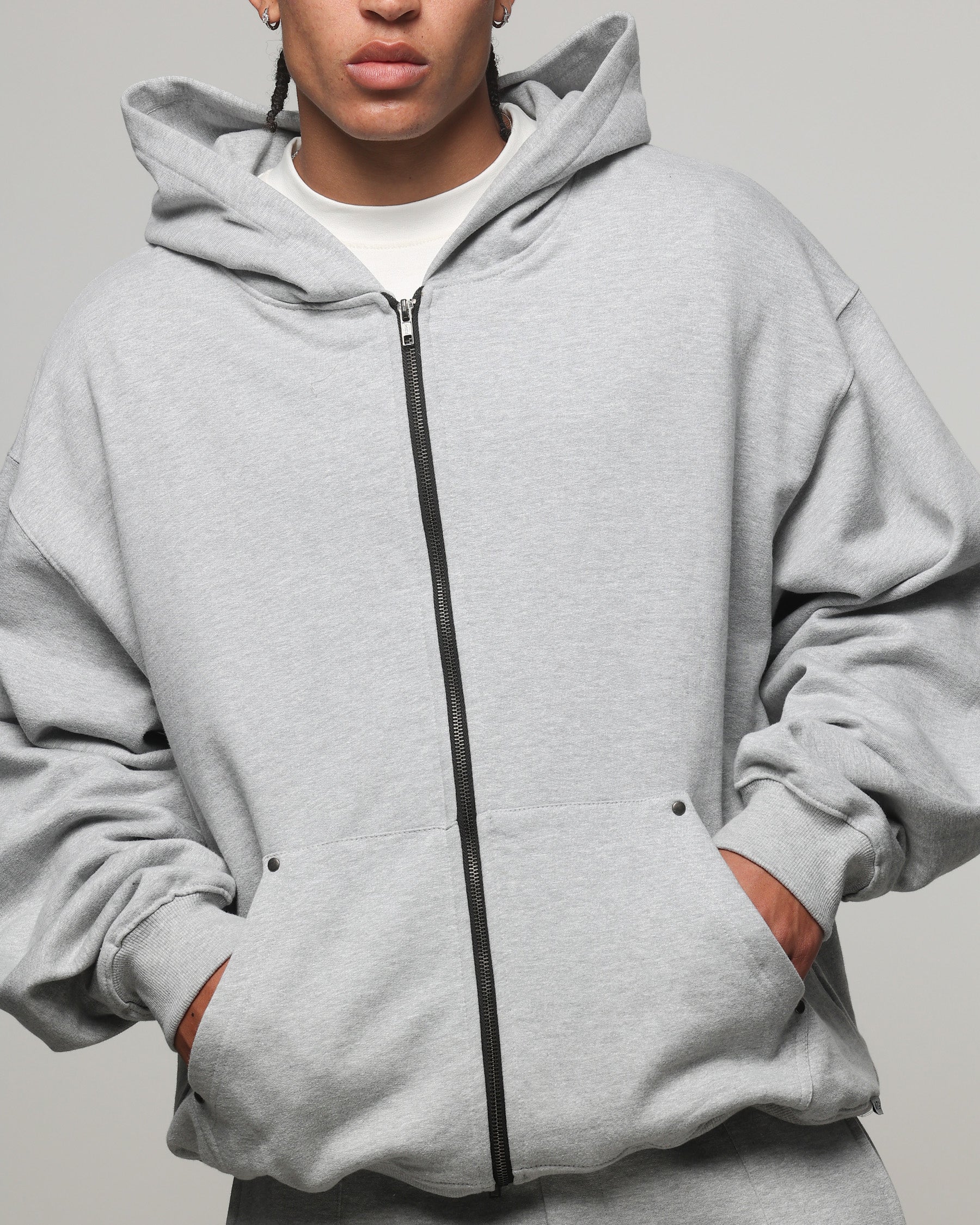 American Thrift Zip Hoodie Grey Heather