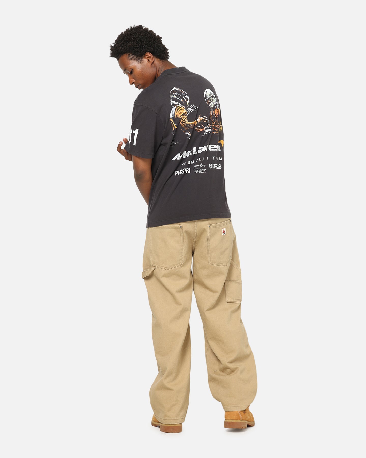 Mitchell & Ness X Mclaren Piastri And Norris Team Mates T-Shirt Washed Black