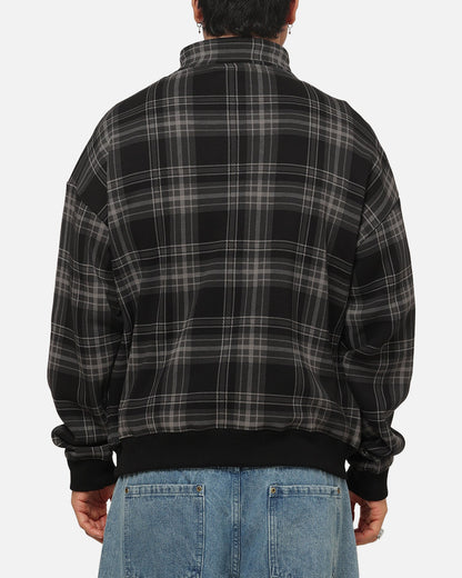 Carre Gridlock 1/4 Zip Crewneck Black Plaid