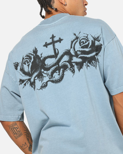Saint Morta Conviction Mock Neck T-Shirt Denim Blue