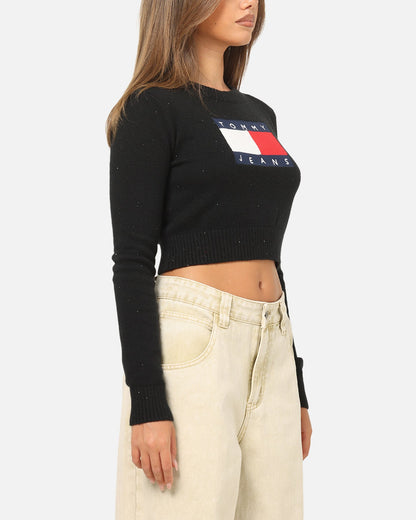 Tommy Jeans Women's TJW Sparkle Flag Sweater Black