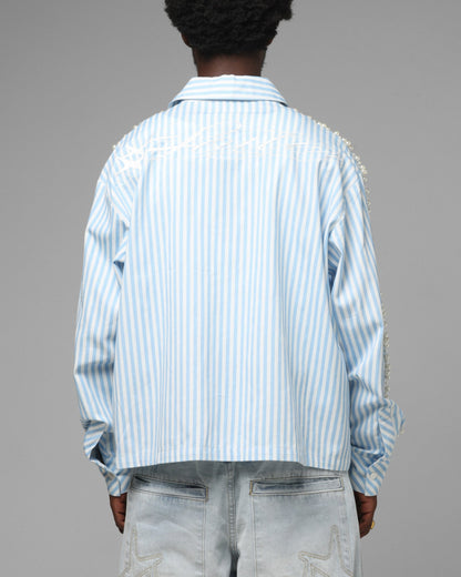 Loiter Pearl Button Up Shirt Blue Stripe