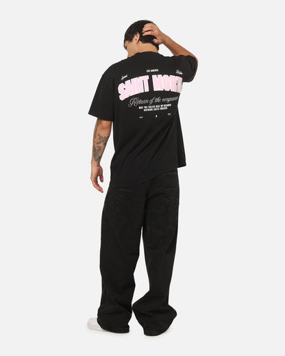 Saint Morta Rise Up Boxy T-Shirt Black/Pink