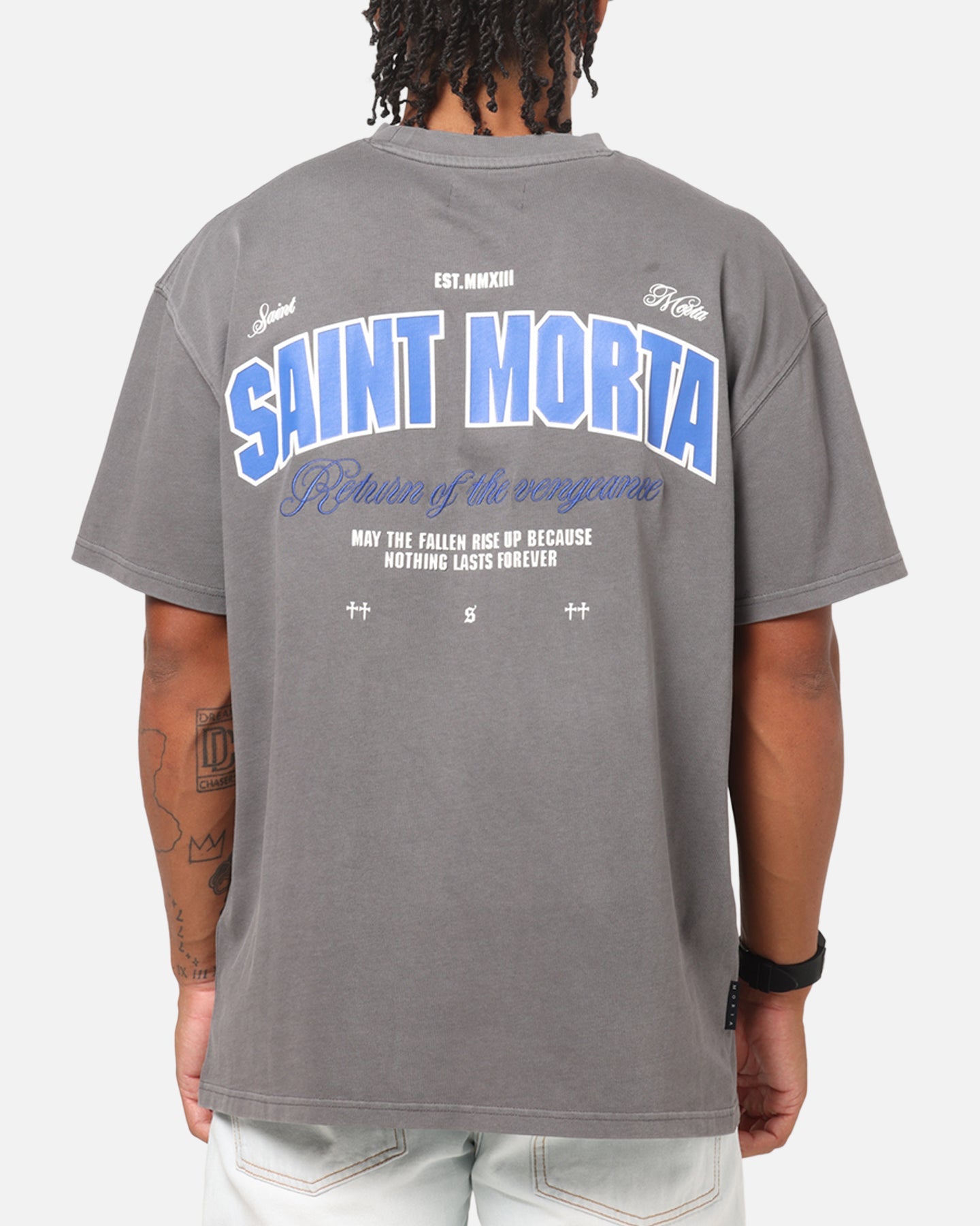 Saint Morta Rise Up Boxy T-Shirt Washed Charcoal