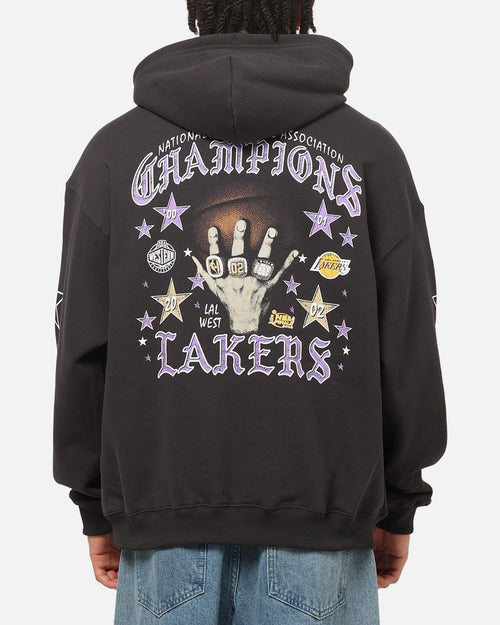 Mitchell & Ness Los Angeles Lakers Blackletter Champs Box Hoodie Washed Black