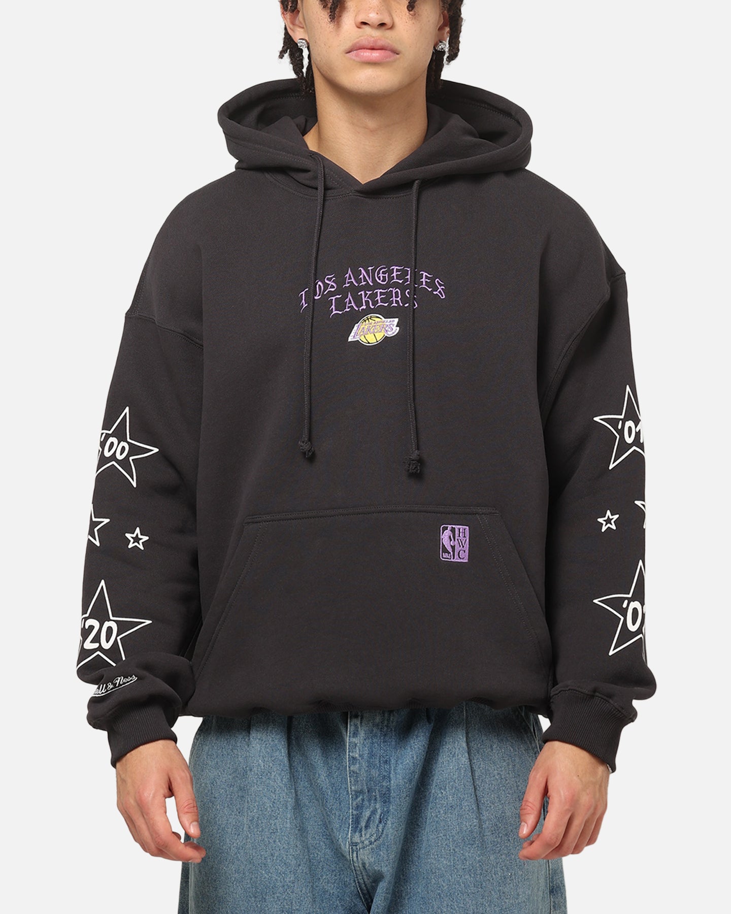 Mitchell & Ness Los Angeles Lakers Blackletter Champs Box Hoodie Washed Black