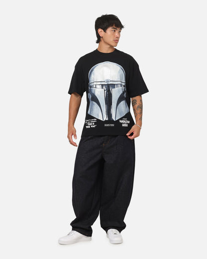 73Studio Star Wars Stand Off Glitter T-Shirt Black Acidwash