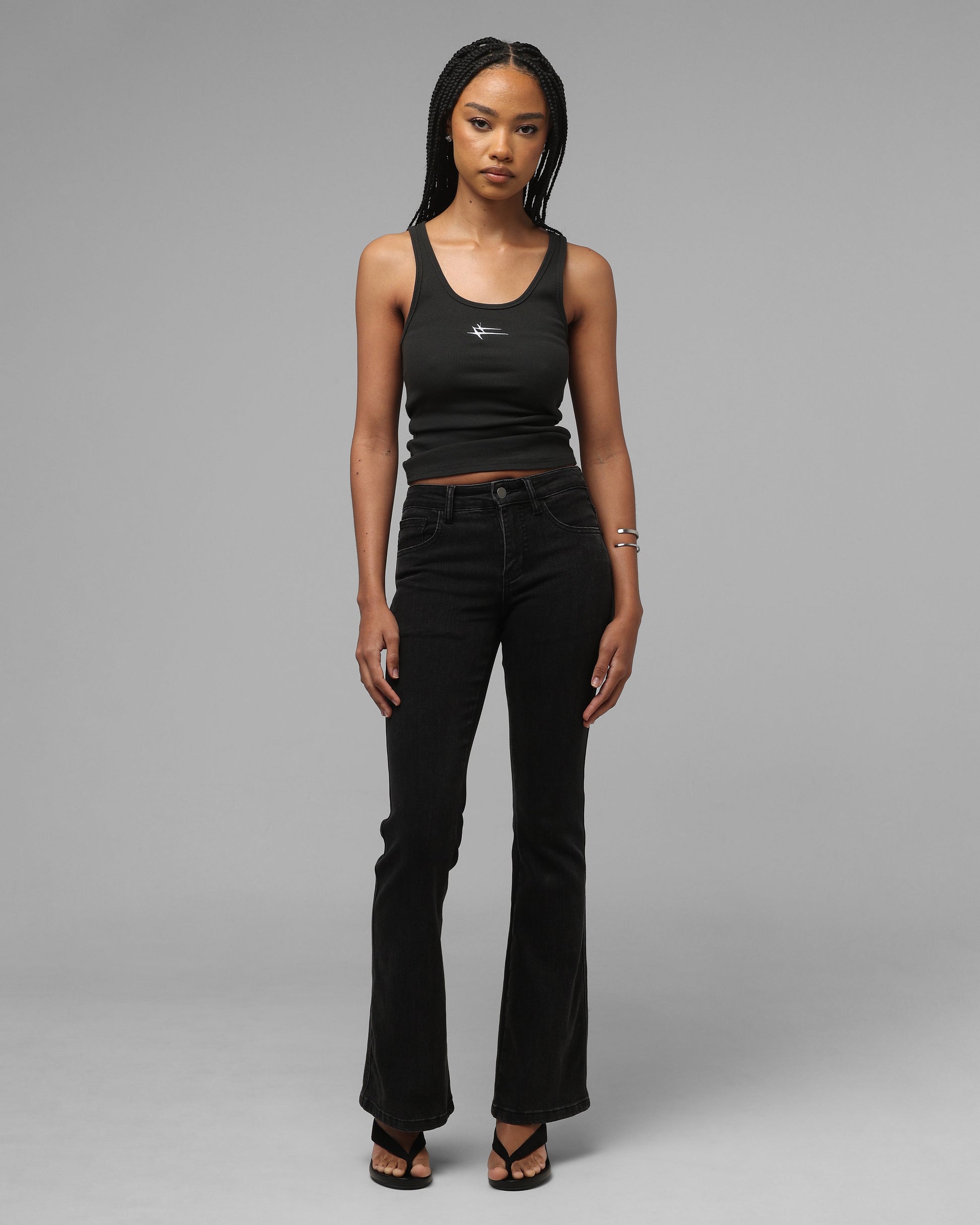Loiter Women's Hybrid Scoop Neck Tank Charcoal