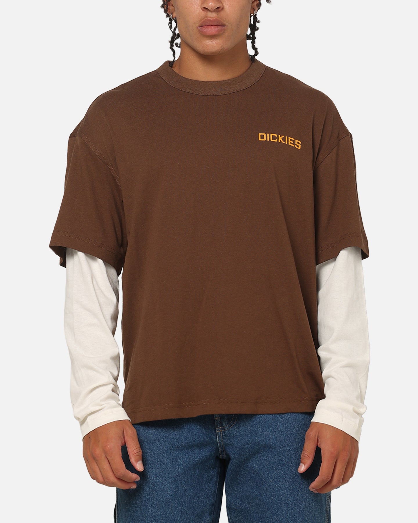 Dickies Payson 2Fer Long Sleeve T-Shirt Brown