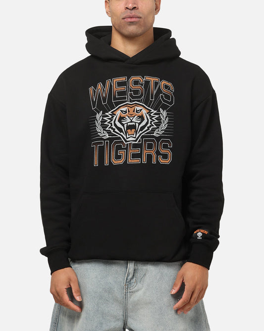 Bleacher Athletic Wests Tigers NRL Adult Club Wreath Hoodie Black