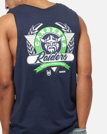 Bleacher Athletic Canberra Raiders NRL Adult Muscle T-Shirt Navy