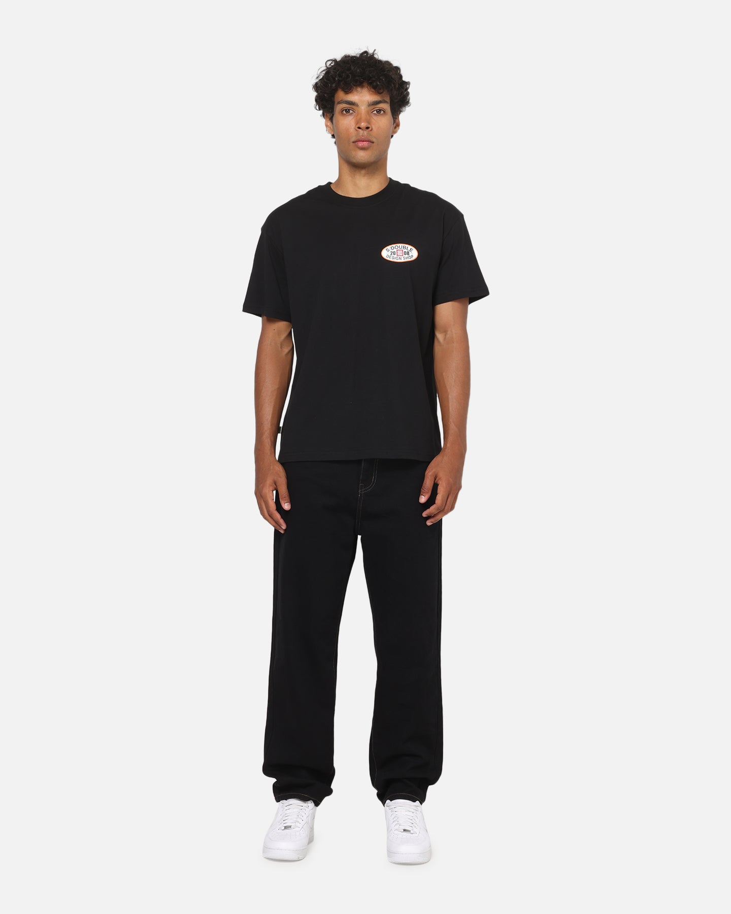 S Double Denim Standard Jeans Raw Black