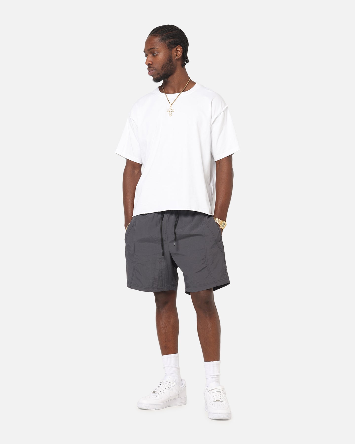 Carre Panelled Nylon Shorts Black