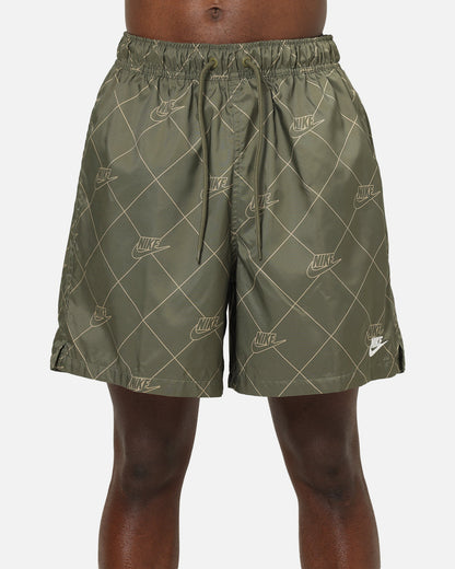 Nike Sportswear Club Woven Flow Shorts Medium Olive/White