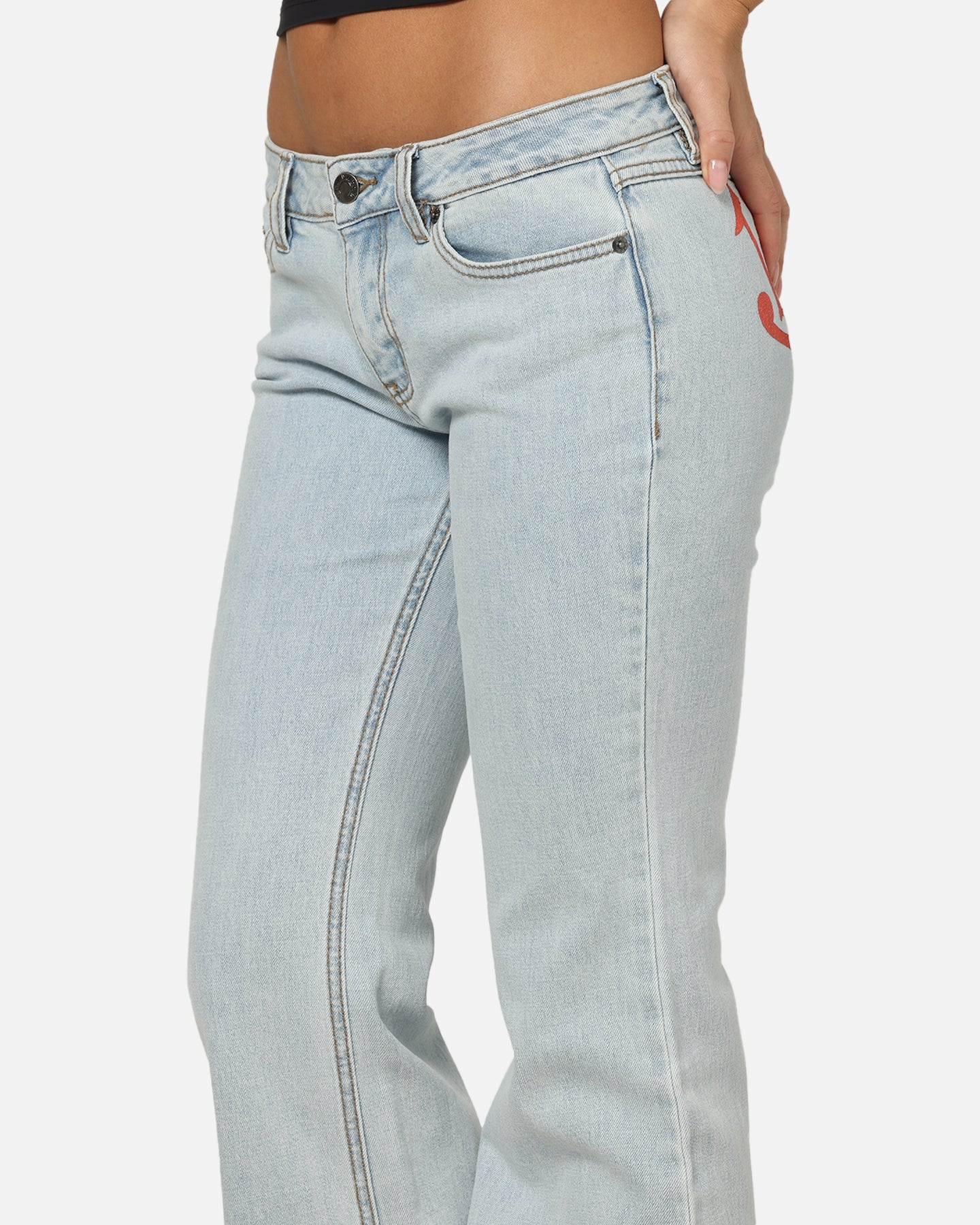 Von Dutch Women's Flare Denim Jeans Light Blue Denim