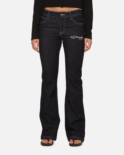 Ed Hardy Women's Rose Bootcut Jeans Raw Indigo