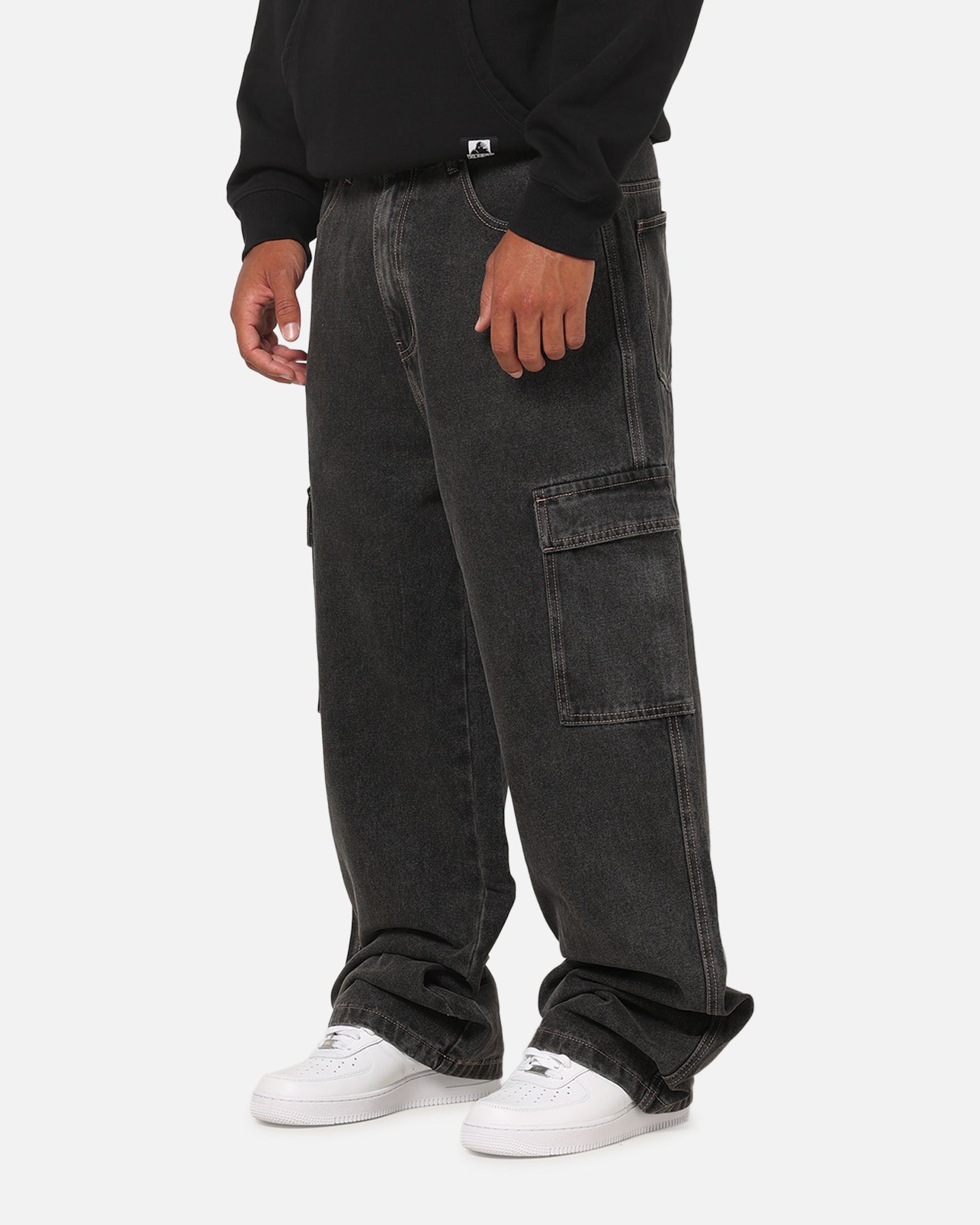 X-Large Baggy Cargo Bull Denim 91 Pants Black