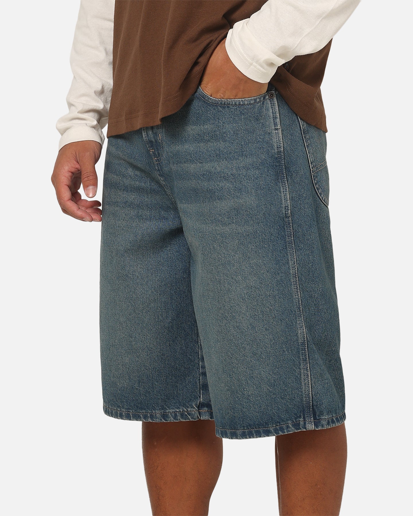 Dickies Denim 13" Loose Jean Shorts Khaki Tinted Blue