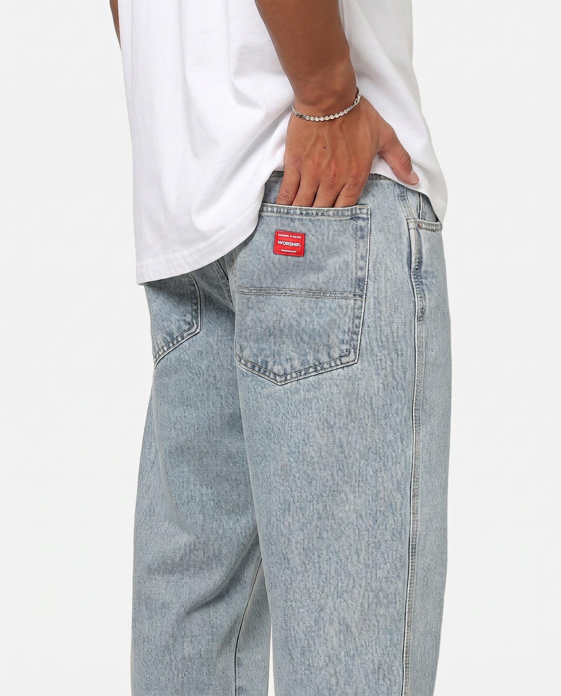 Worship Lounger Jeans Worship Worn Blue