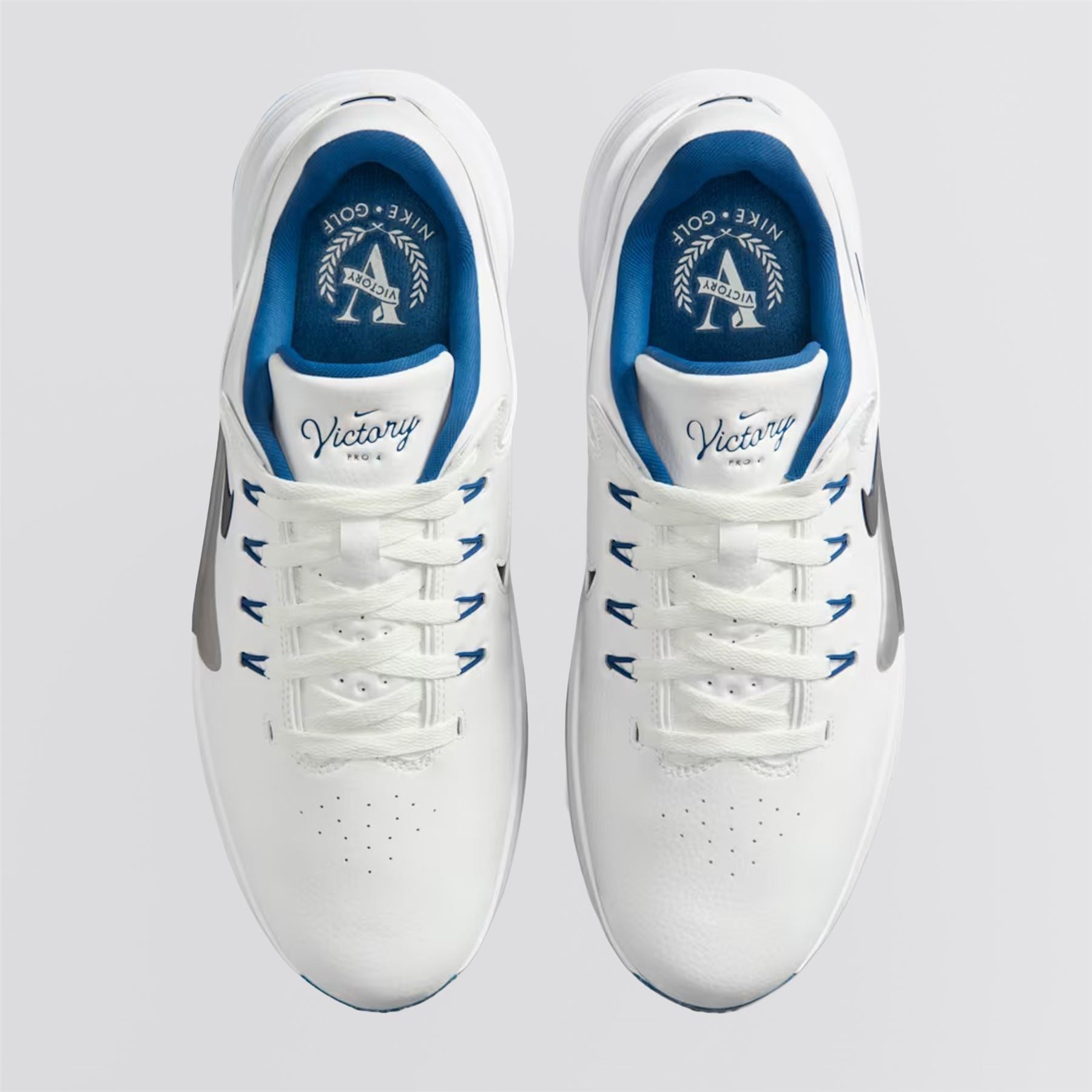 Victory Pro 4 Spiked Golf Shoes Summit White/Obsidian/Court Blue