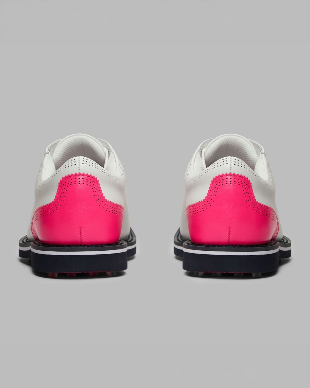 GALLIVANTER Leather Brogue Golf Shoes Snow/Knockout Pink